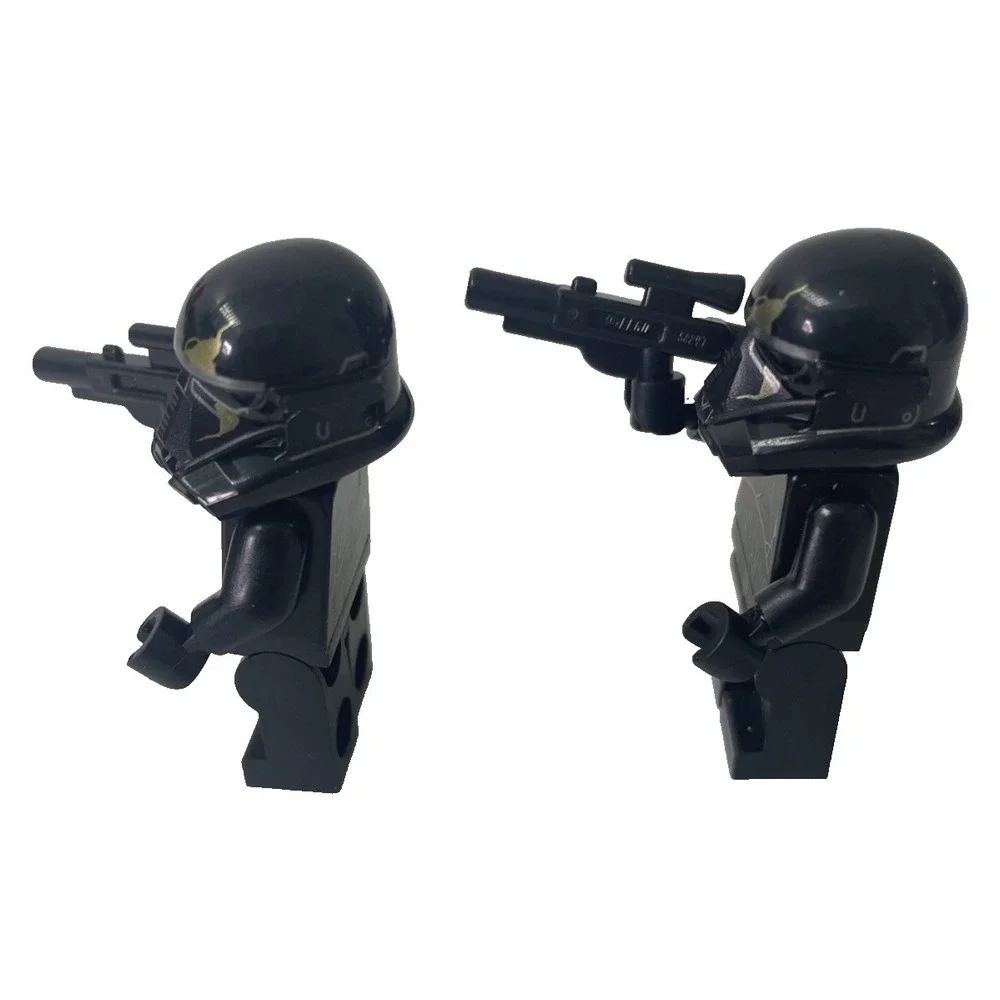 Custom Death Trooper Minifigure Set 2pc Star Wars Imperial Guard Black Excellent - Picture 4 of 4